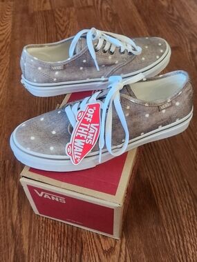 Vans Polka Dot Canvas Sneakers in Taupe